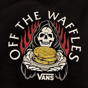 Vans Black Tee with Waffle Graphic Crewneck Long Sleeve
